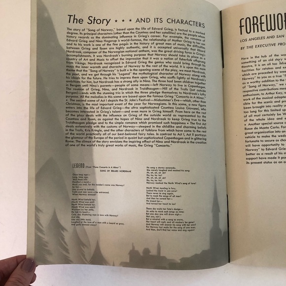 Los Angeles Opera playbill 1944 “Song of Norway” Edvard Grieg Spring vintage - Picture 4 of 8